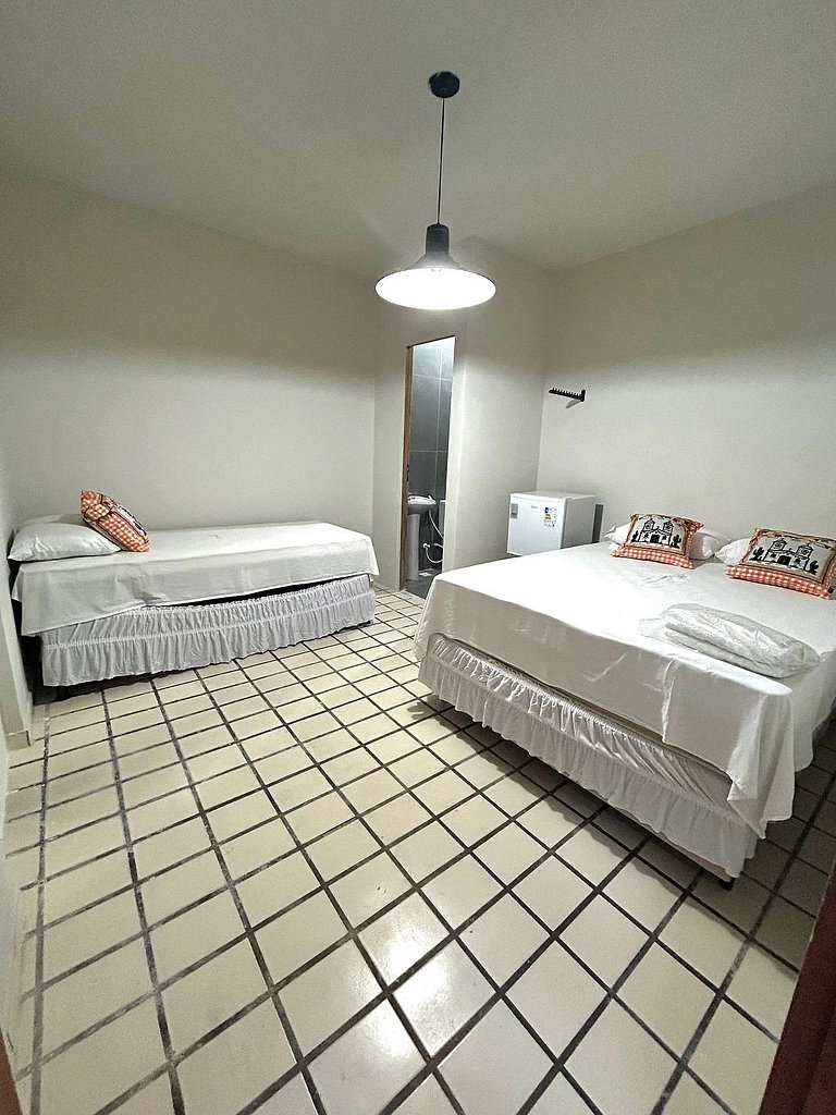 Suíte com ar condicionado e WiFi muito confortavel