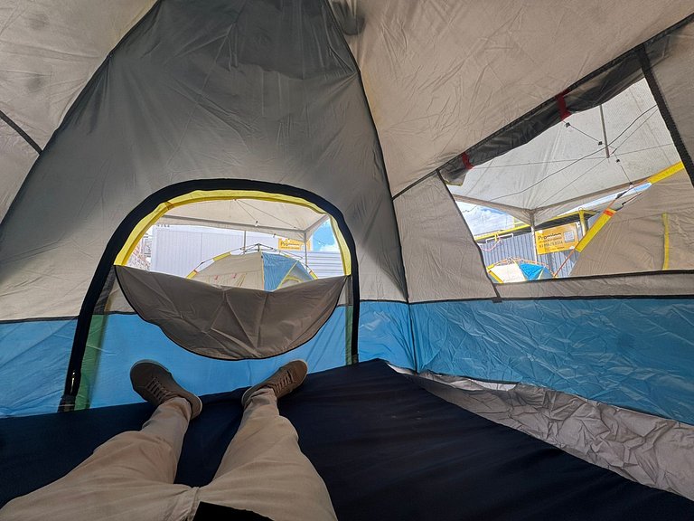 glampíng com chuveiro elétrico