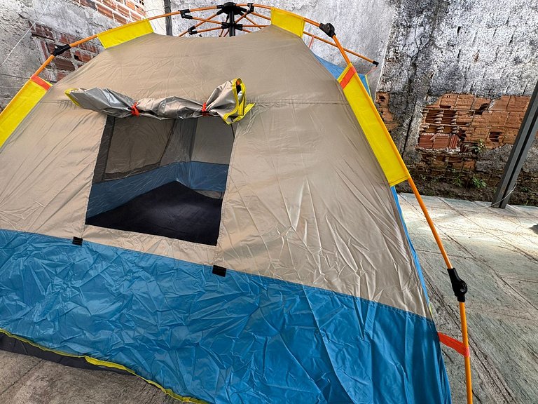 glampíng com chuveiro elétrico